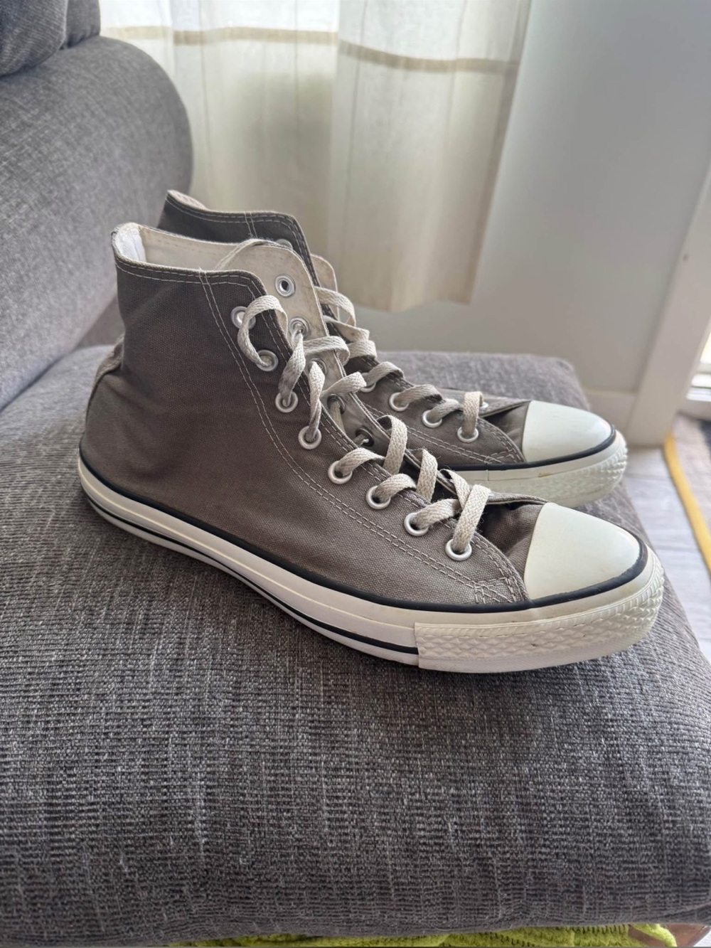 Converse High Top Canvas Sneakers — Gray & White